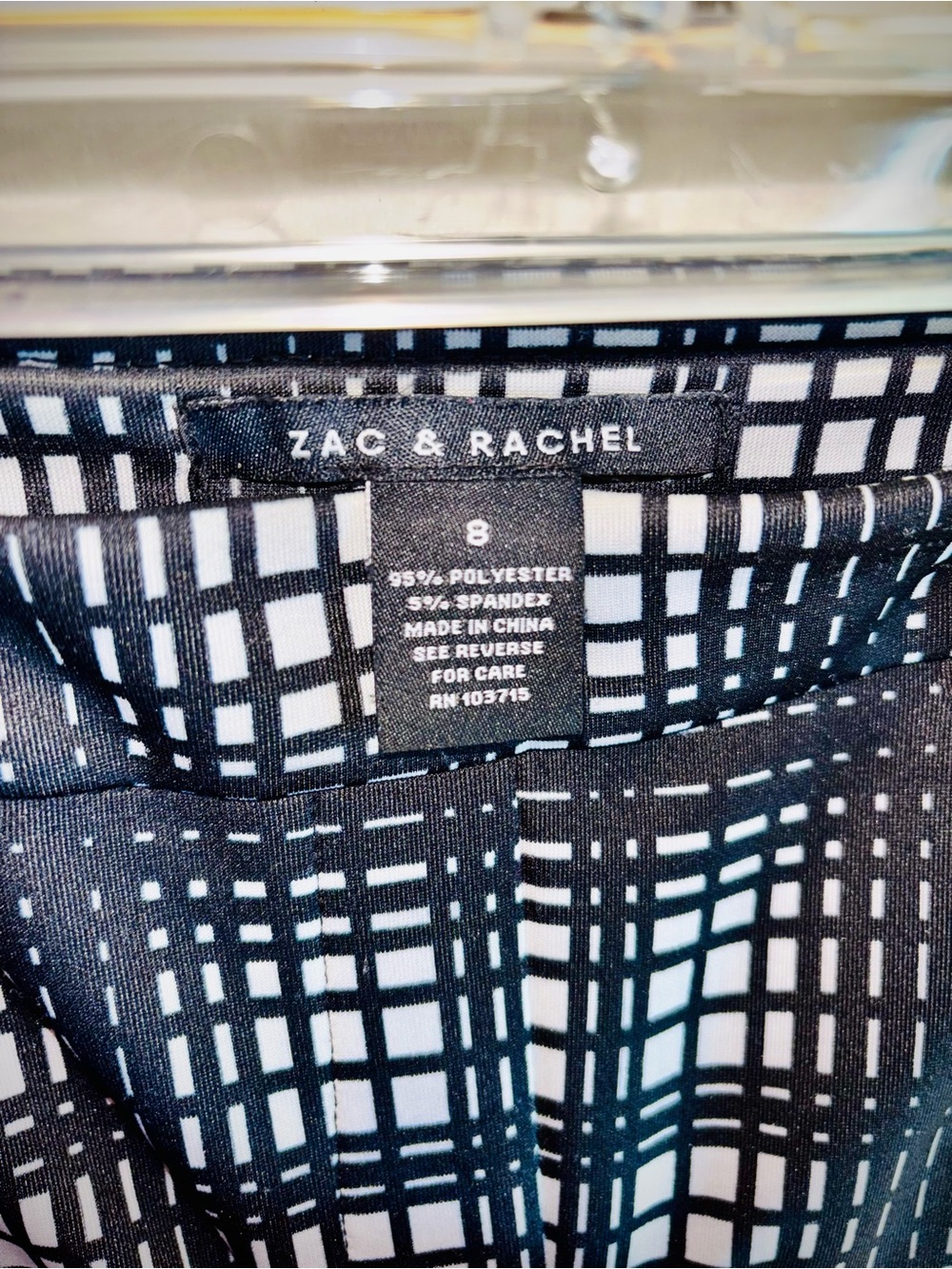 Zac & Rachel Black White Grid Slim Ankle Pants Size 8 Downtown Career Core - Picture 5 of 5